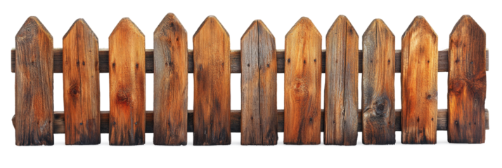 Wooden fench transparent background