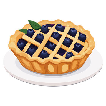 recommend clip art: Blueberry pie illustration dessert fruit vector