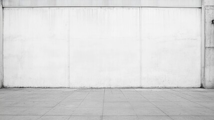 Blank white concrete wall and floor.
