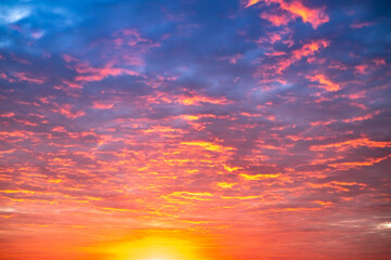 Beautiful , luxury soft gradient orange gold clouds and sunlight on the blue sky perfect for the background, take in evening,Twilight, Large size, high definition landscape photo