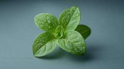 Fresh Dew-Kissed Seedling Close-Up Shot on Soft Background