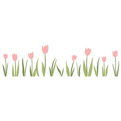Funky vector tulip border tulips flowers pink vector