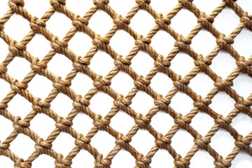 fench made from rope mesh isolate on white