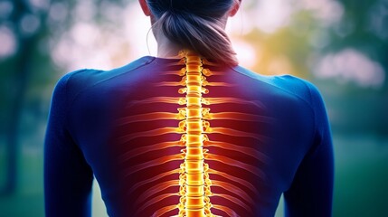 Image of a glowing spine highlighting chiropractic care for neck and back pain relief.