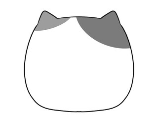 白黒　三毛猫のフレーム