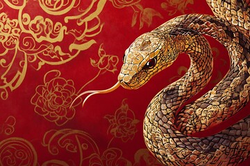 Obraz premium 2025 Chinese New Year Year of the Snake in Vibrant Design