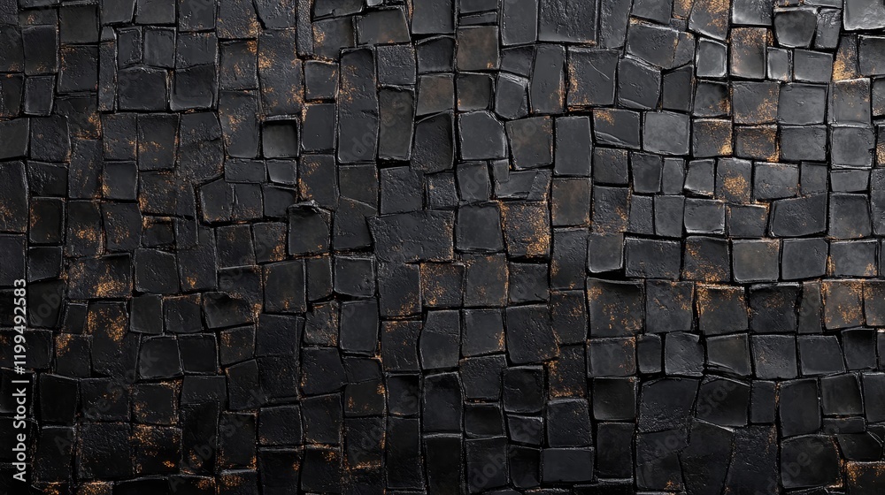 Poster abstract background of dark gray stone mosaic tiles. perfect for design projects.
