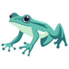 Obraz premium Mint Green Frog Leaping frog illustration amphibian vector
