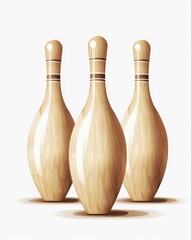 Illustration of Candlepin Bowling Pins. Clip Art of Candlepin Bowling Pin for Bowling Enthusiasts