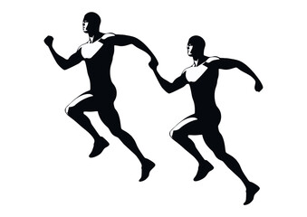 Athlete running and doing important exercises for health