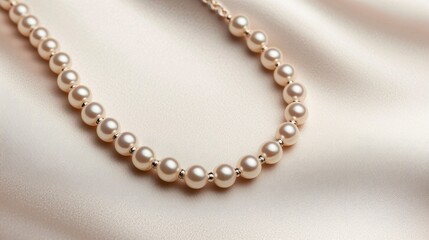 Obraz premium Elegant and Luxurious Necklace Displayed on Soft Fabric with Dynamic Shadows and a Captivating Glossy Finish