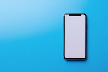 A modern smartphone on a blue gradient background, centered with enough space for text placement