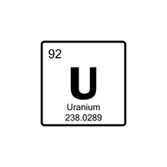 periodic table Uranium line icon