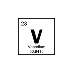 periodic table Vanadium line icon