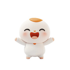 Fototapeta premium Joyful cartoon character celebrating studio setting digital art cheerful environment front view playful concept