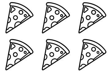 Pizza Slice Line Art Vector Bundle