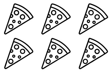 Pizza Slice Line Art Vector Bundle