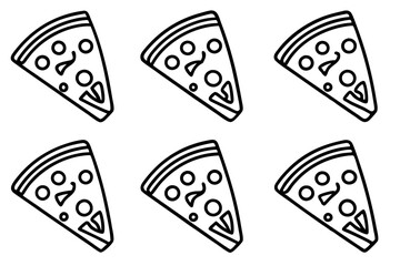 Pizza Slice Line Art Vector Bundle