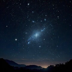 pisces constellation stars twinkling and shining in clear night sky.