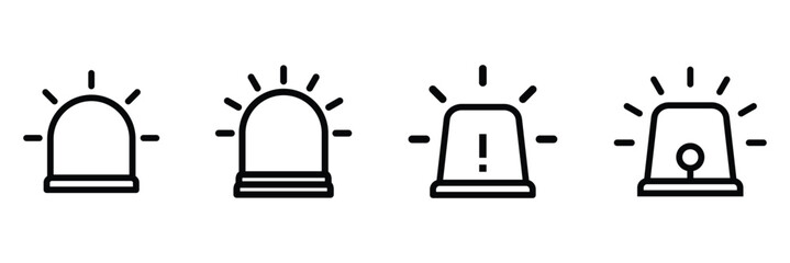Alarm siren vector icon. Siren line icon set isolated on white background.