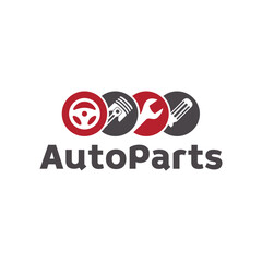 Auto parts logo design. Automotive parts, automobile repairing car, vector design and illustration
