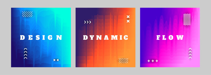 Vector illustration. Abstract gradient background with fluid textures and dynamic waves. Futuristic design with holographic effects and geometric elements. Design for web banner, social media template