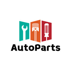 Auto parts logo design. Automotive parts, automobile repairing car, vector design and illustration