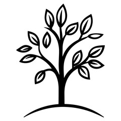 Tree minimalist graphics pattern vector