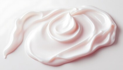 White Cosmetic Cream Texture Lotion Smear Isolated on White Background. Beauty Skin Care Product Swipe. BB Cream Swatch