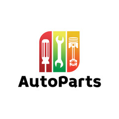 Auto parts logo design. Automotive parts, automobile repairing car, vector design and illustration