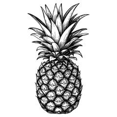 Obraz premium Pineapple fruit black white vector
