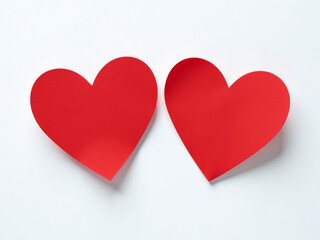 Two Red Heart Shapes Are Placed Against A Clean White Background Creating A Simple Yet Elegant Design. 00003