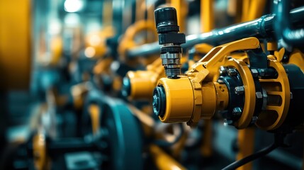 Detailed view of agricultural irrigation equipment in use on a sunny afternoon in the countryside