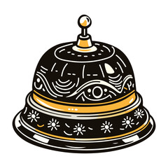 Butler bell icon in vintage style