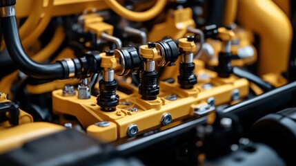 Detailed view of agricultural irrigation equipment in use on a sunny afternoon in the countryside