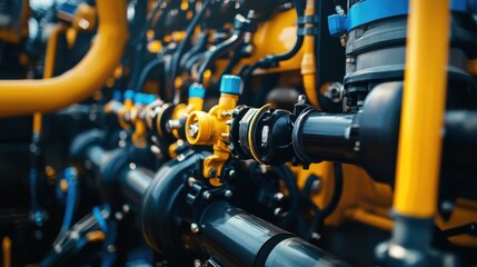 Detailed view of agricultural irrigation equipment in use on a sunny afternoon in the countryside