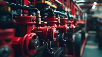 Detailed view of agricultural irrigation equipment in use on a sunny afternoon in the countryside