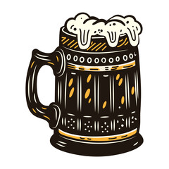 A vintage icon of a rustic mug