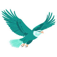 Obraz premium Emerald Eagle Soaring eagle illustration soaring vector