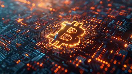 High-Tech Bitcoin Network Visualization.