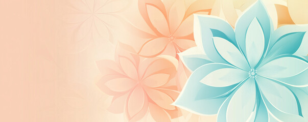 Modern greeting card with abstract floral design in soft pastel colors suitable for various occasions and celebrations