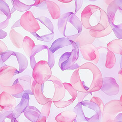 Obraz premium Seamless Soft watercolor pattern featuring flowing ribbons in pink and purple hues