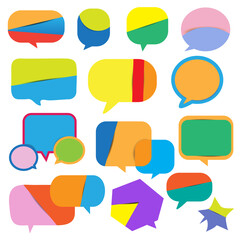 Set of colorful speech bubbles