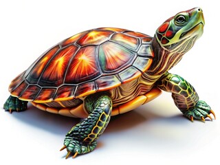 Fototapeta premium Isolated Turtle on Transparent Background - High-Resolution Stock Photo