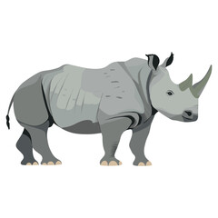 Fototapeta premium Rhino illustration minimalist wildlife vector
