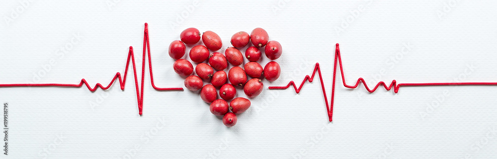 Poster my heart beats for you against a simple yet elegant white canvas dotted with tiny red potato shapes.