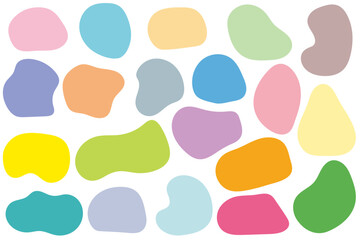 流体シェイプふきだしセット　線なし　カラフル
Fluid shape speech bubble set, no lines, colorful