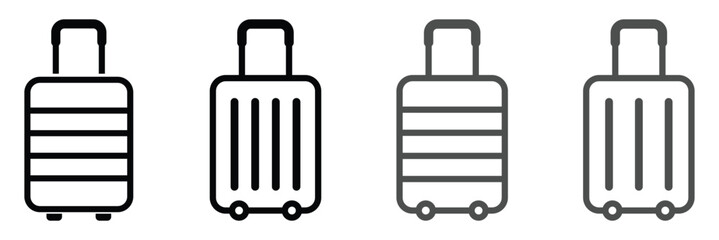 Suitcase icon set. Baggage, travel suitcase symbol. Luggage, bag icon set.