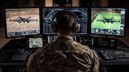 Technology enhances the capabilities of military personnel in drone operation.