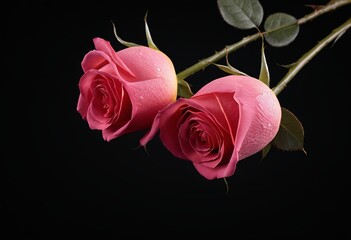 Close-up of a rose against a black background